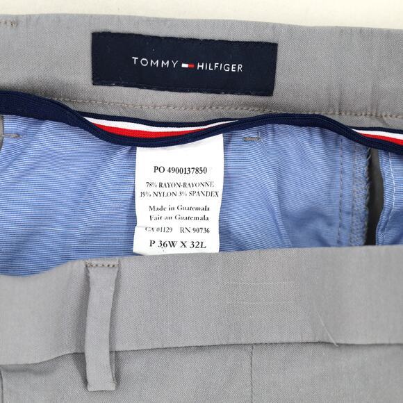 Tommy Hilfiger Men's Light Gray Stretchy Casual Flat Front Pants Size 36Wx32L - Picture 6 of 7